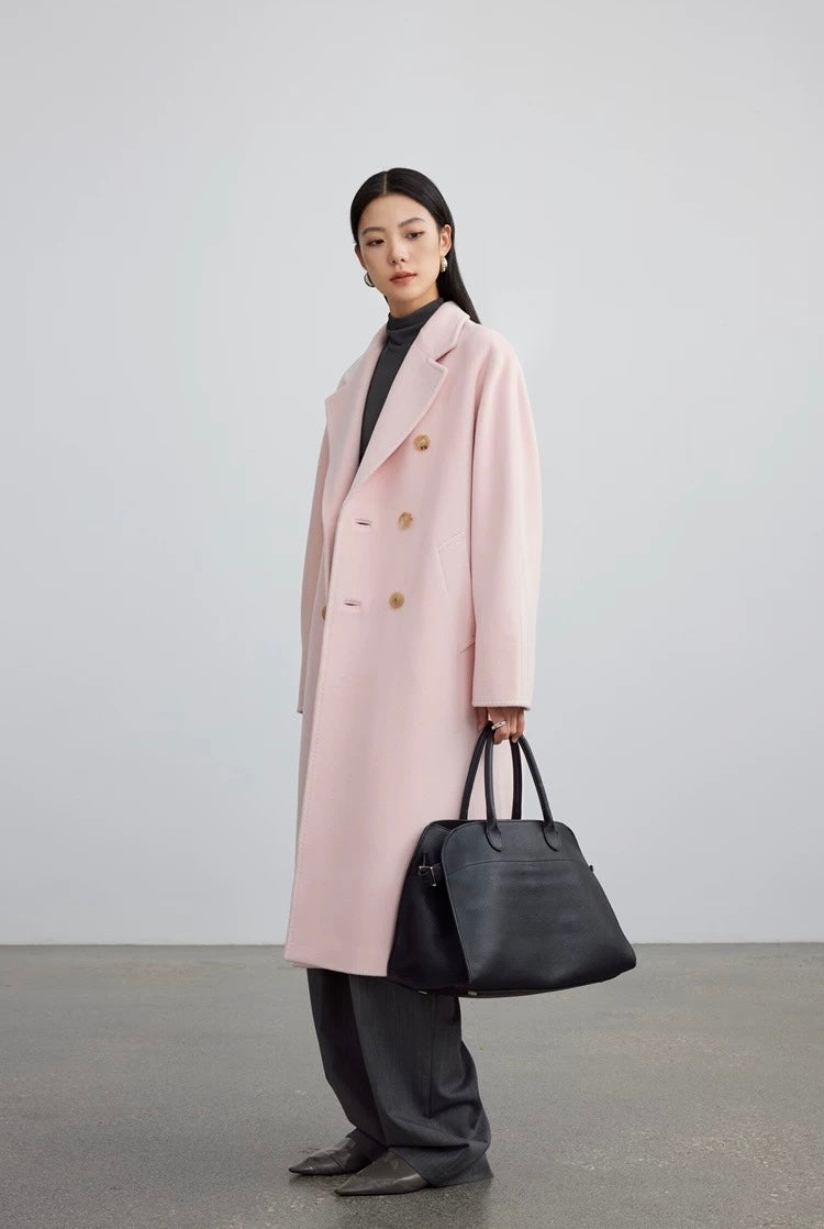 Suri Wool Long Coat #101801 Pink
