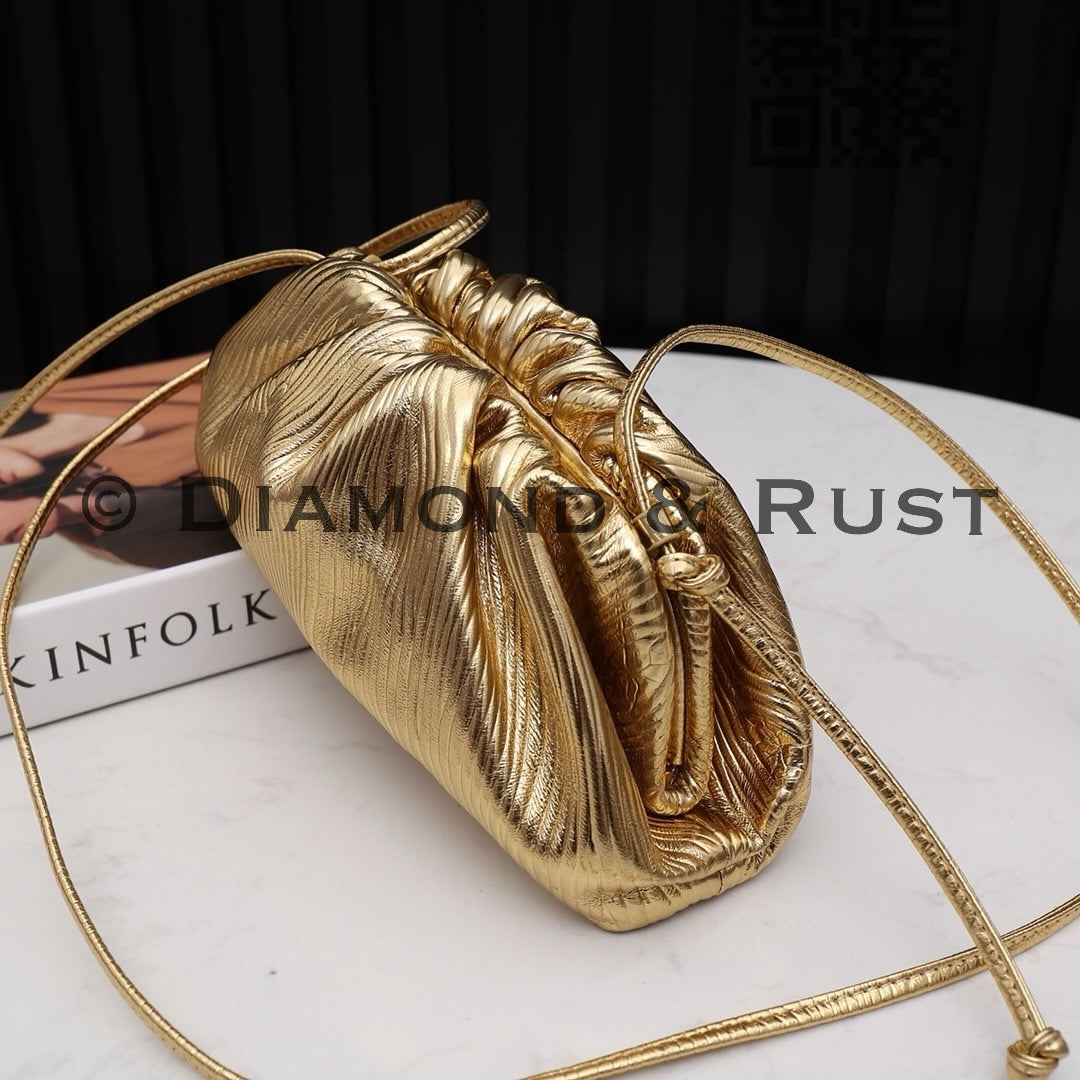 Mini Pouch Bag in Metallica #9032 Gold Line