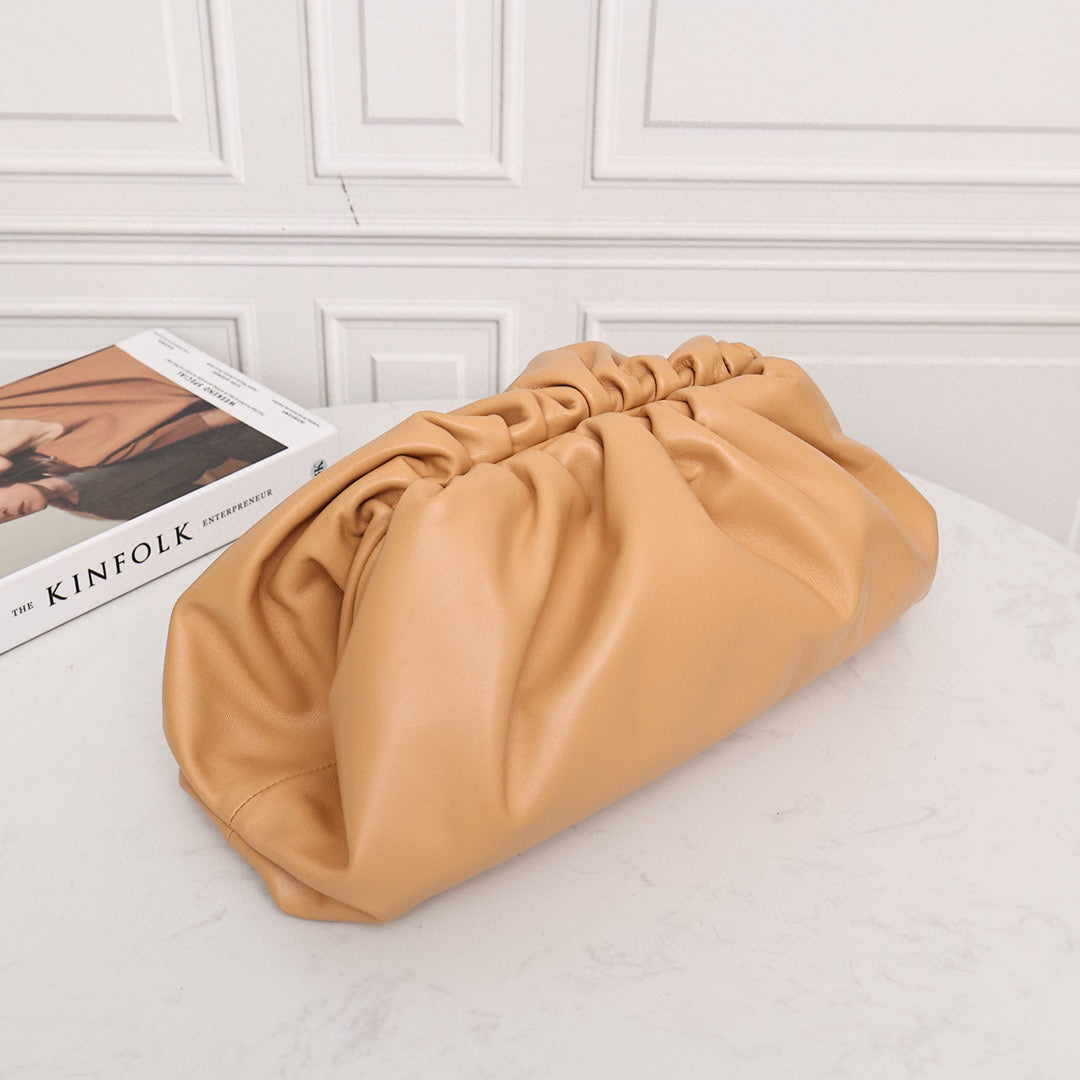 Large Pouch Clutch #9028 Almond