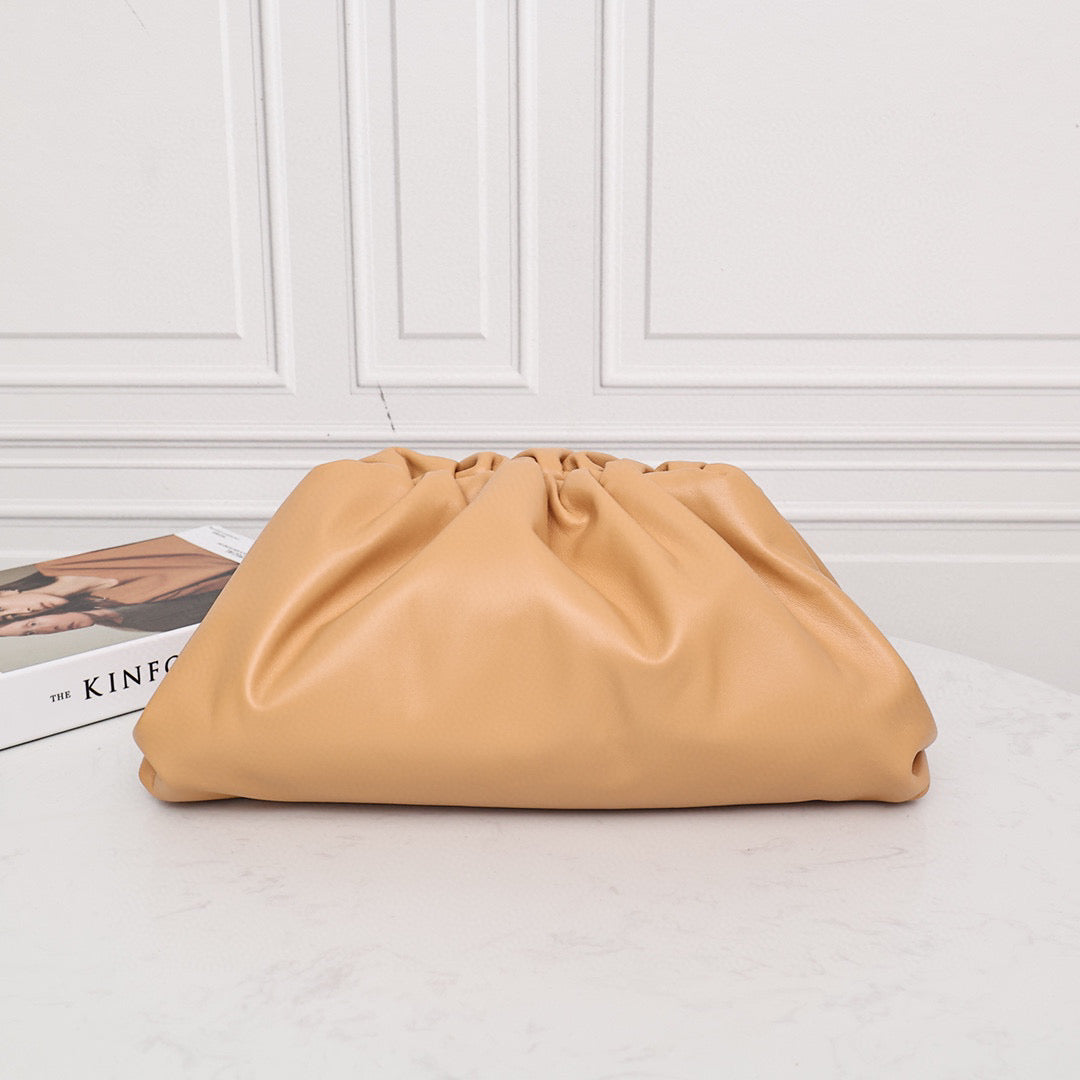 Large Pouch Clutch #9028 Almond