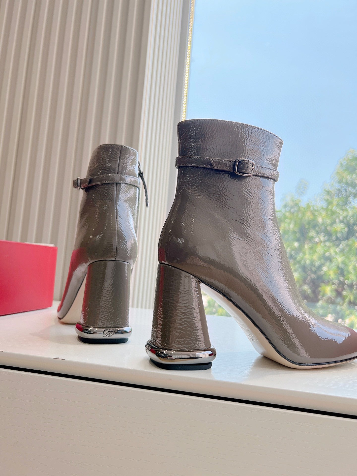 Round Toe Bootie in Patent Leather