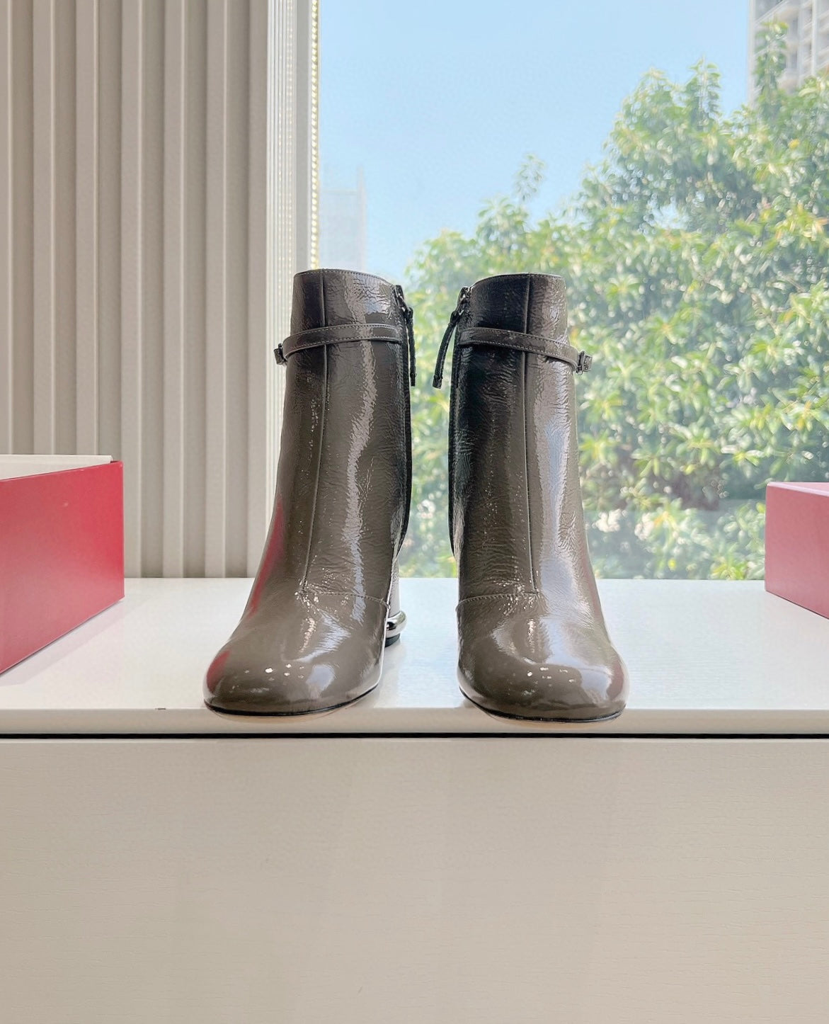 Round Toe Bootie in Patent Leather