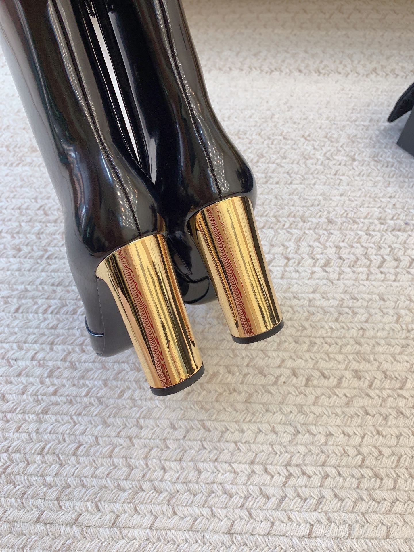 SS24 Metal Heel High Heel High Shine Boots