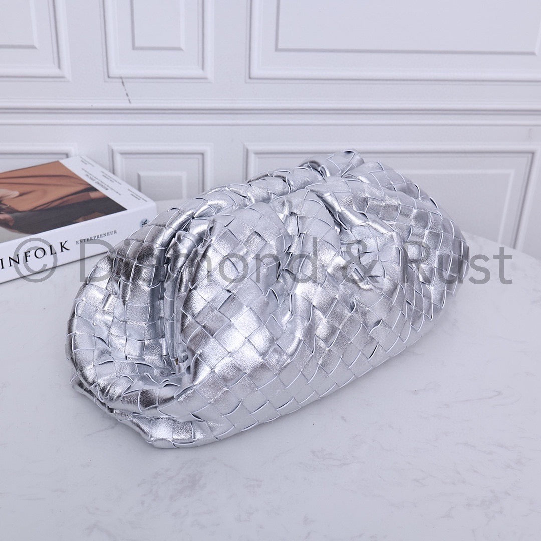 Large Pouch Clutch #9029 Silver