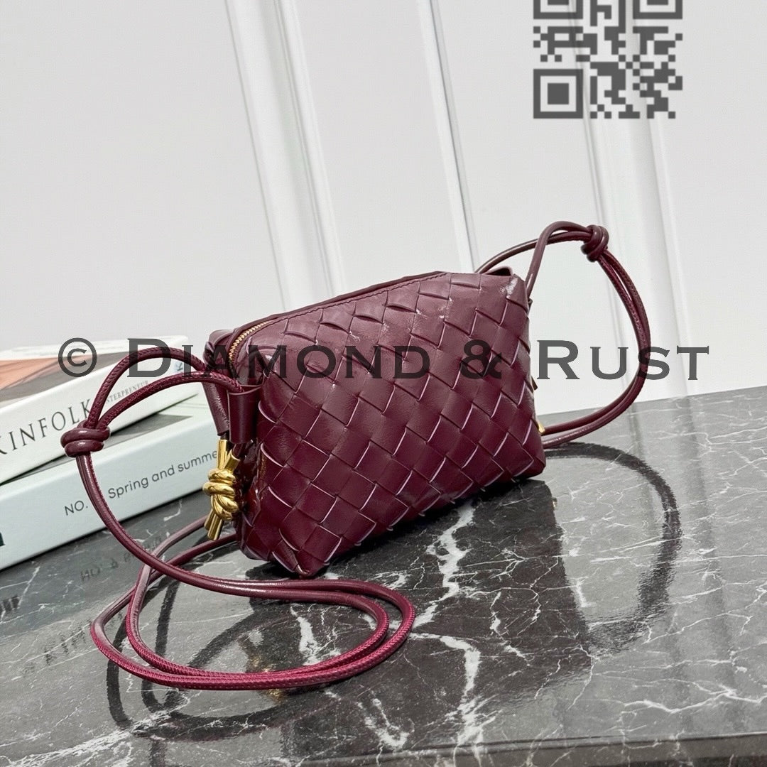 High Shine Mini Loop Camera Bag #2278 Wine Red