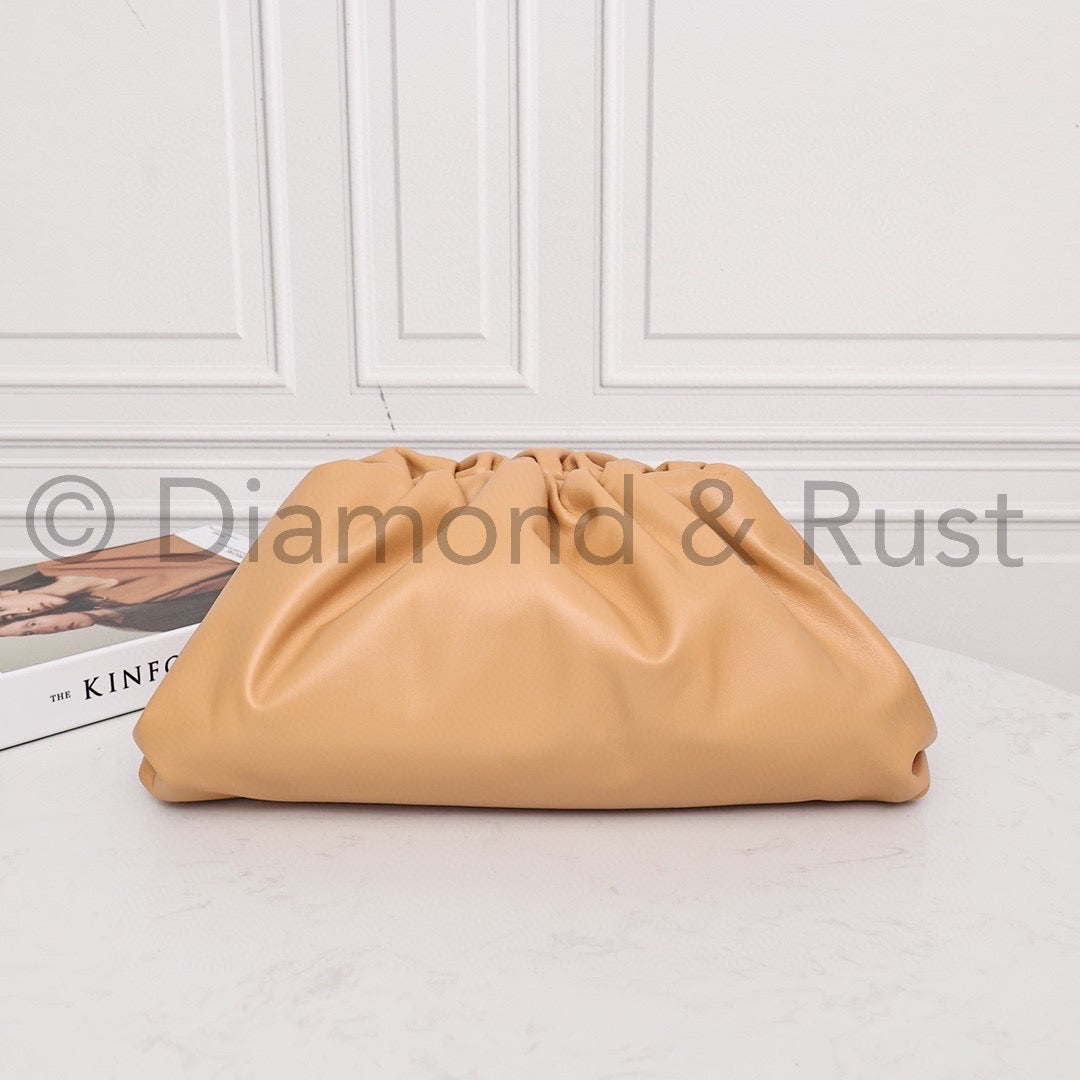 Large Pouch Clutch #9028 Almond