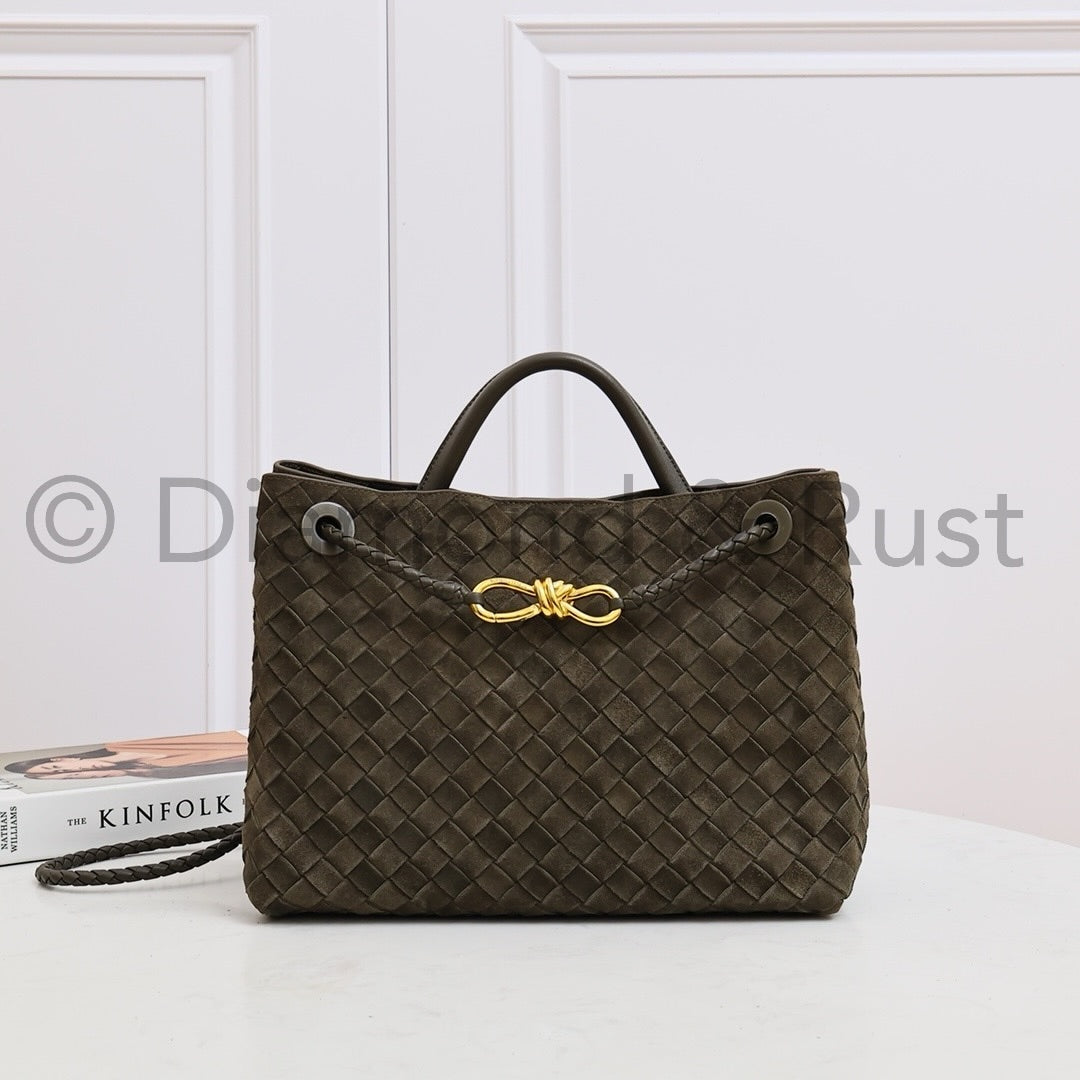 Medium Andiamo Bag #2261-1 Suede Mustard