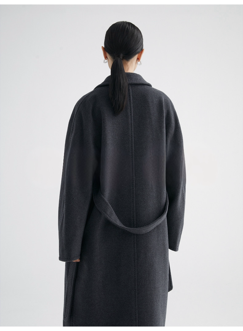 Suri Wool Long Coat #101801 Dark Gray