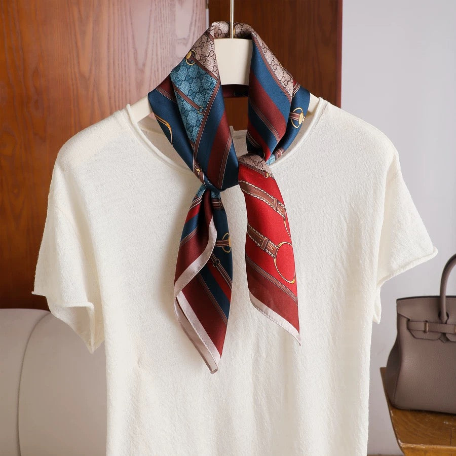 Pure-silk crêpe-de-chine double georgette scarf 100 % mulberry silk 70cm Square