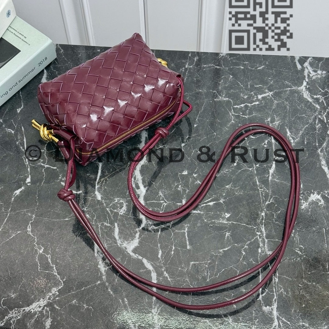 High Shine Mini Loop Camera Bag #2278 Wine Red