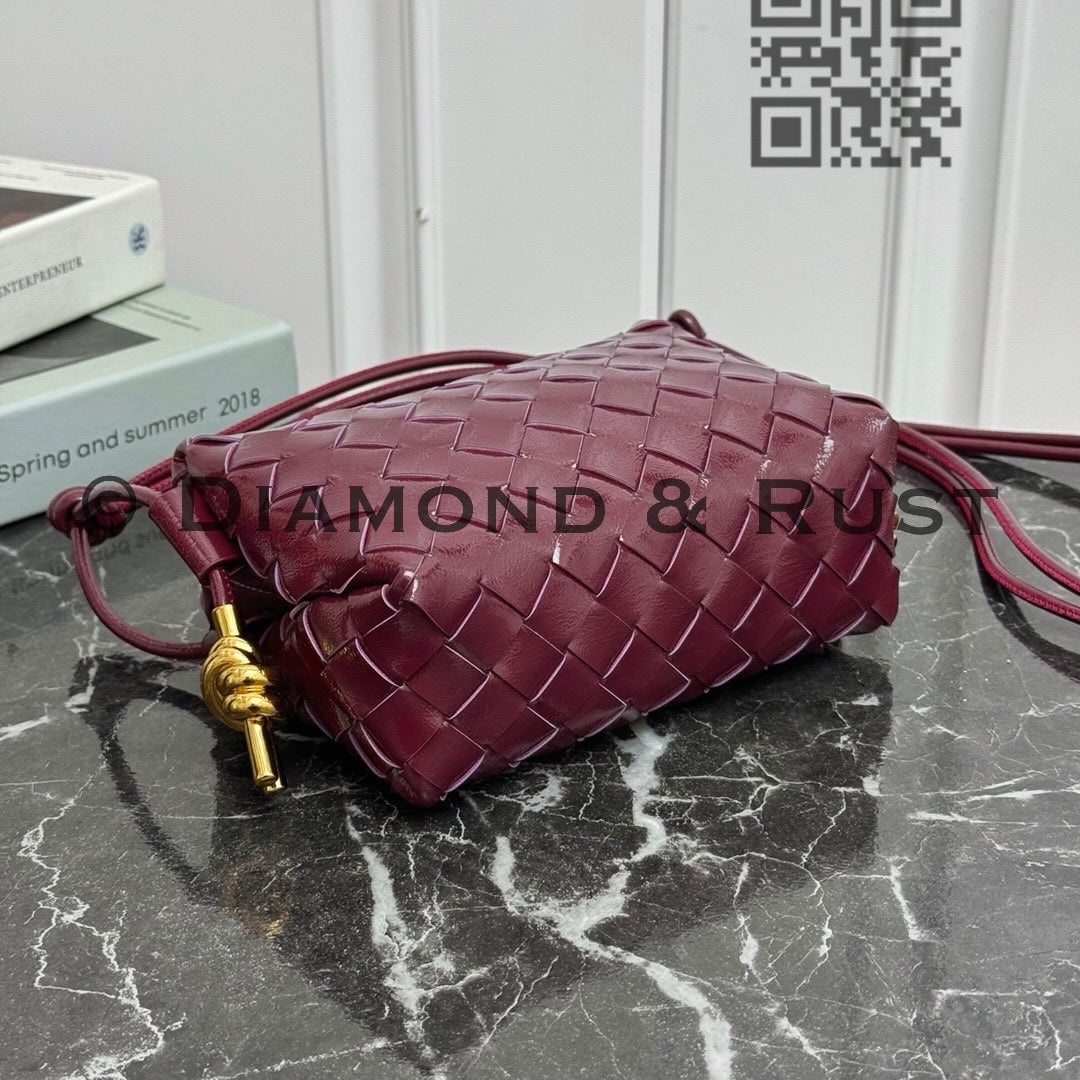 High Shine Mini Loop Camera Bag #2278 Wine Red