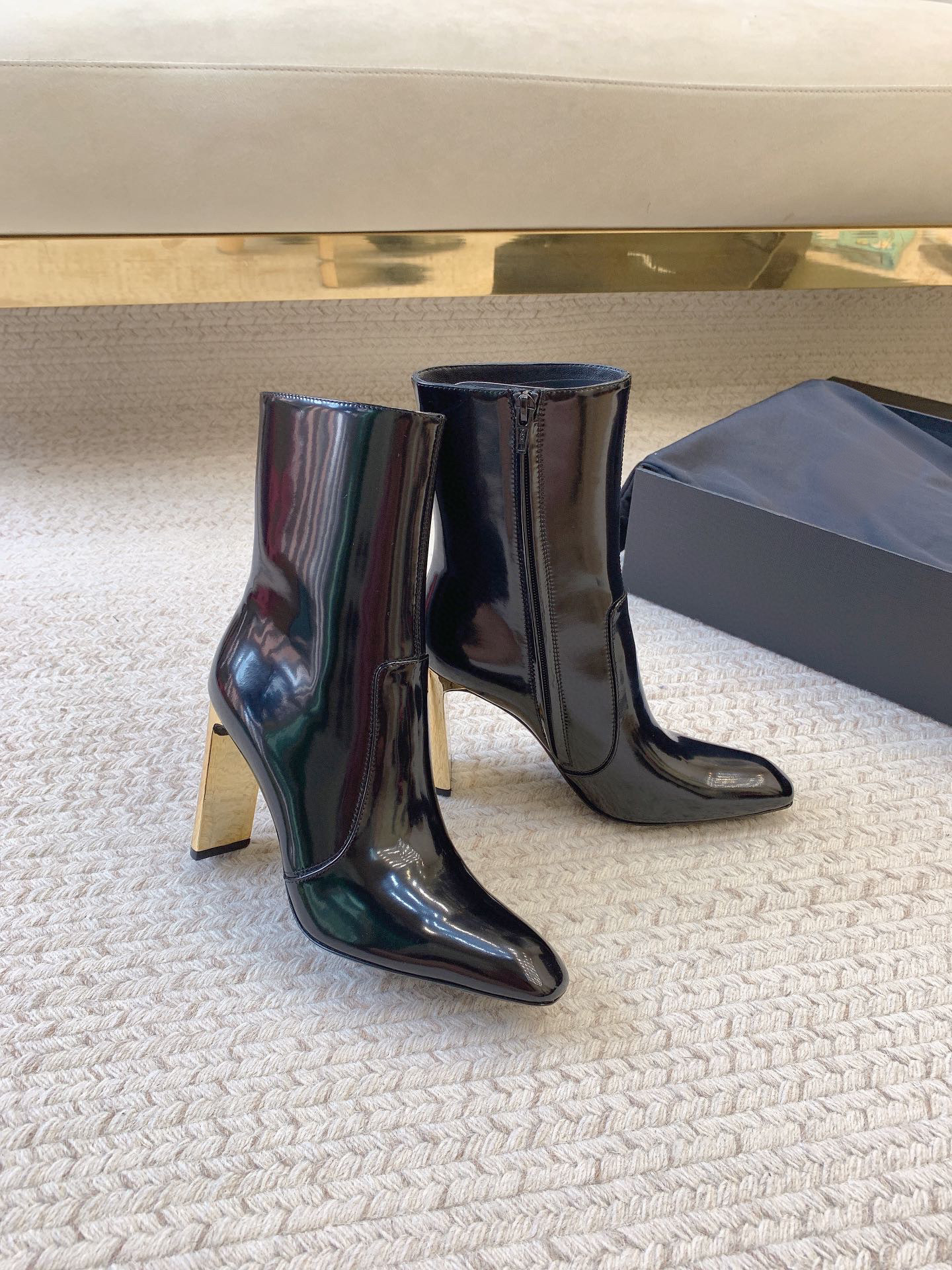 SS24 Metal Heel High Heel High Shine Boots