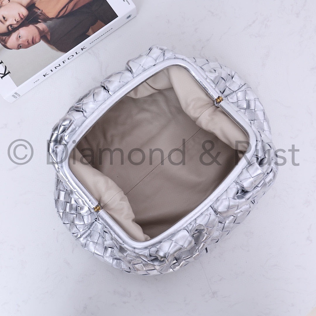 Large Pouch Clutch #9029 Silver
