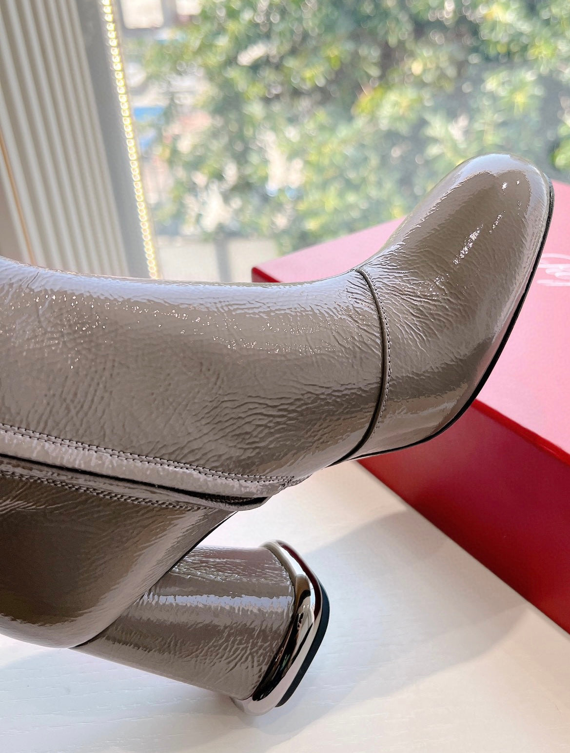 Round Toe Bootie in Patent Leather