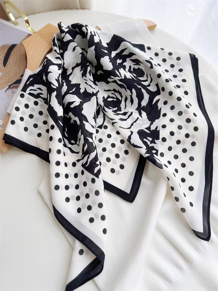 Pure-silk crêpe-de-chine double georgette scarf 100 % mulberry silk 70cm Square