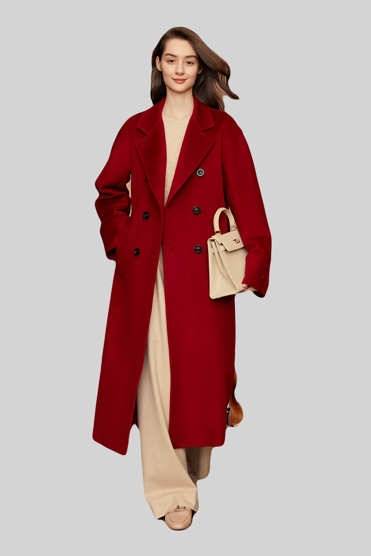 Suri Wool Long Coat #101801 Red