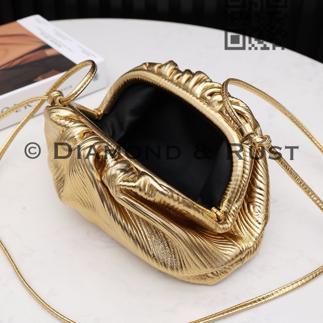 Mini Pouch Bag in Metallica #9032 Gold Line