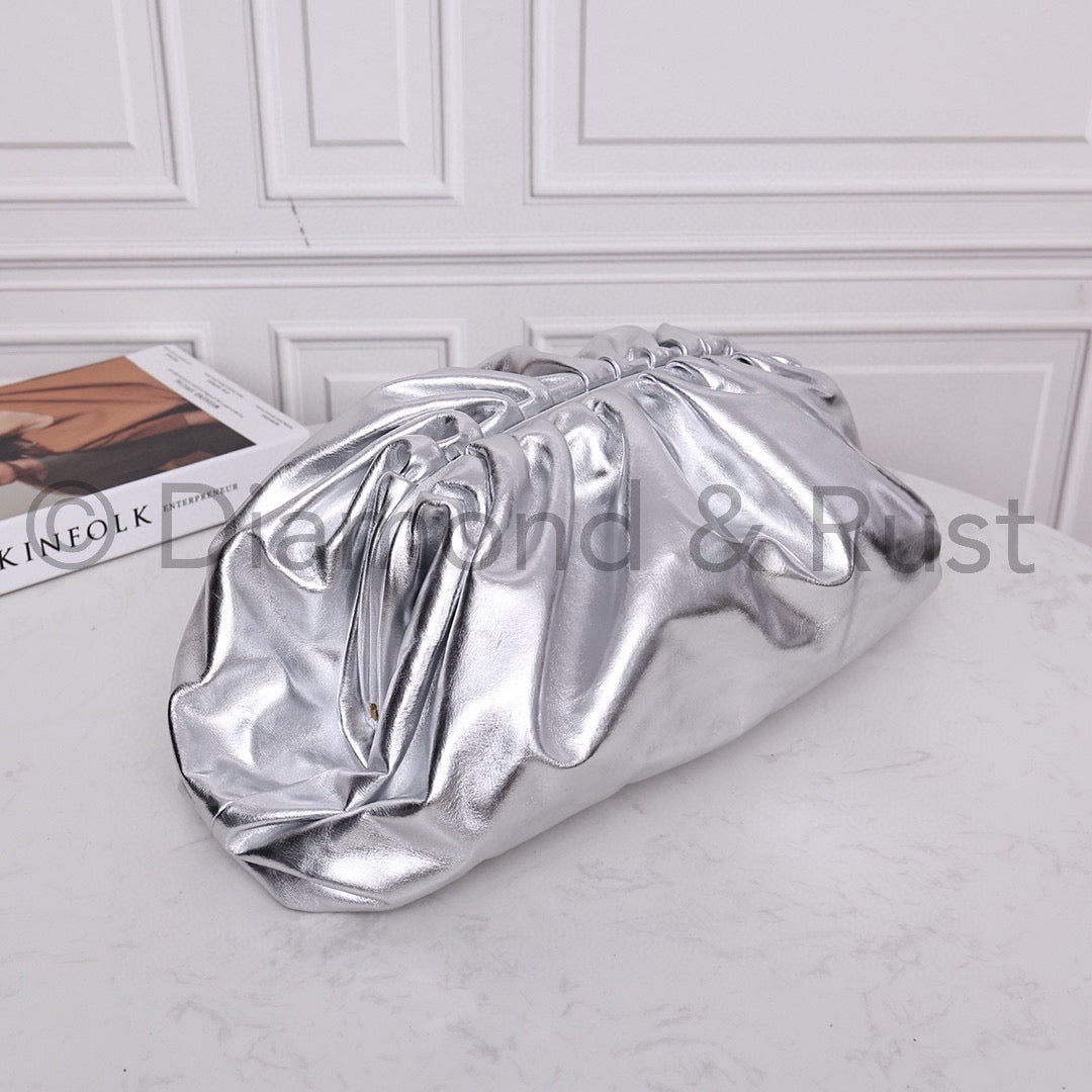 Large Pouch Clutch #9028 Silver
