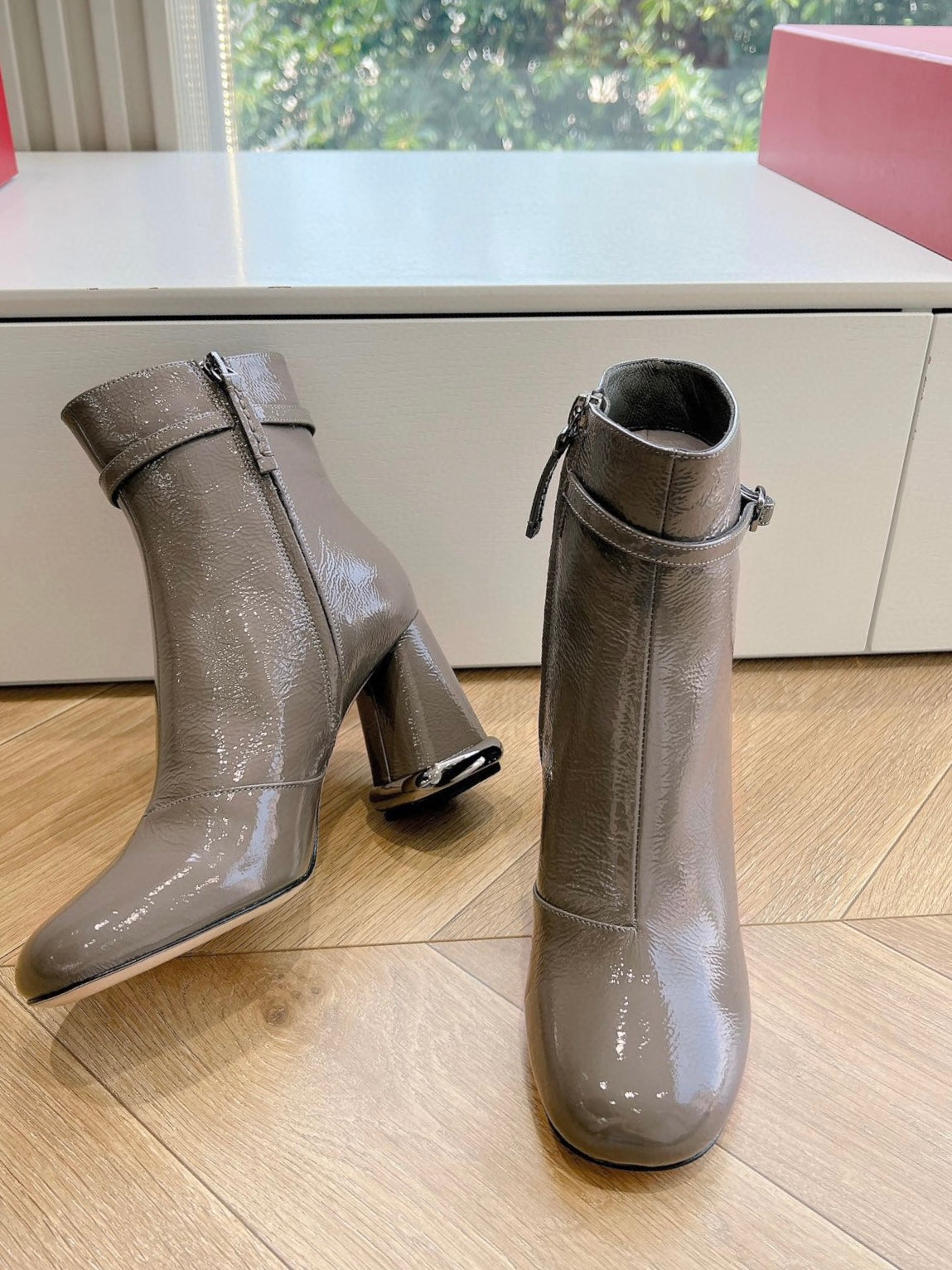 Round Toe Bootie in Patent Leather