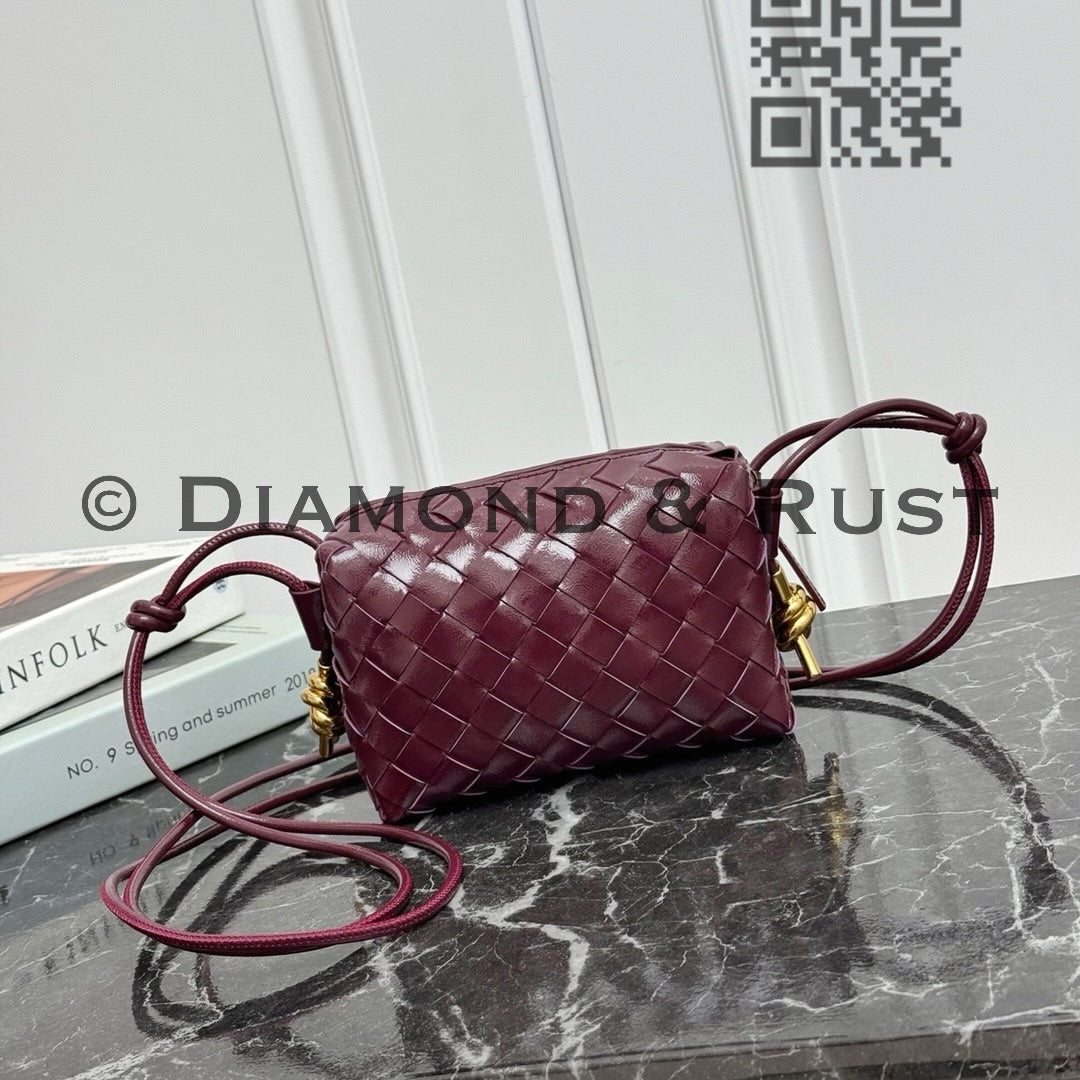 High Shine Mini Loop Camera Bag #2278 Wine Red