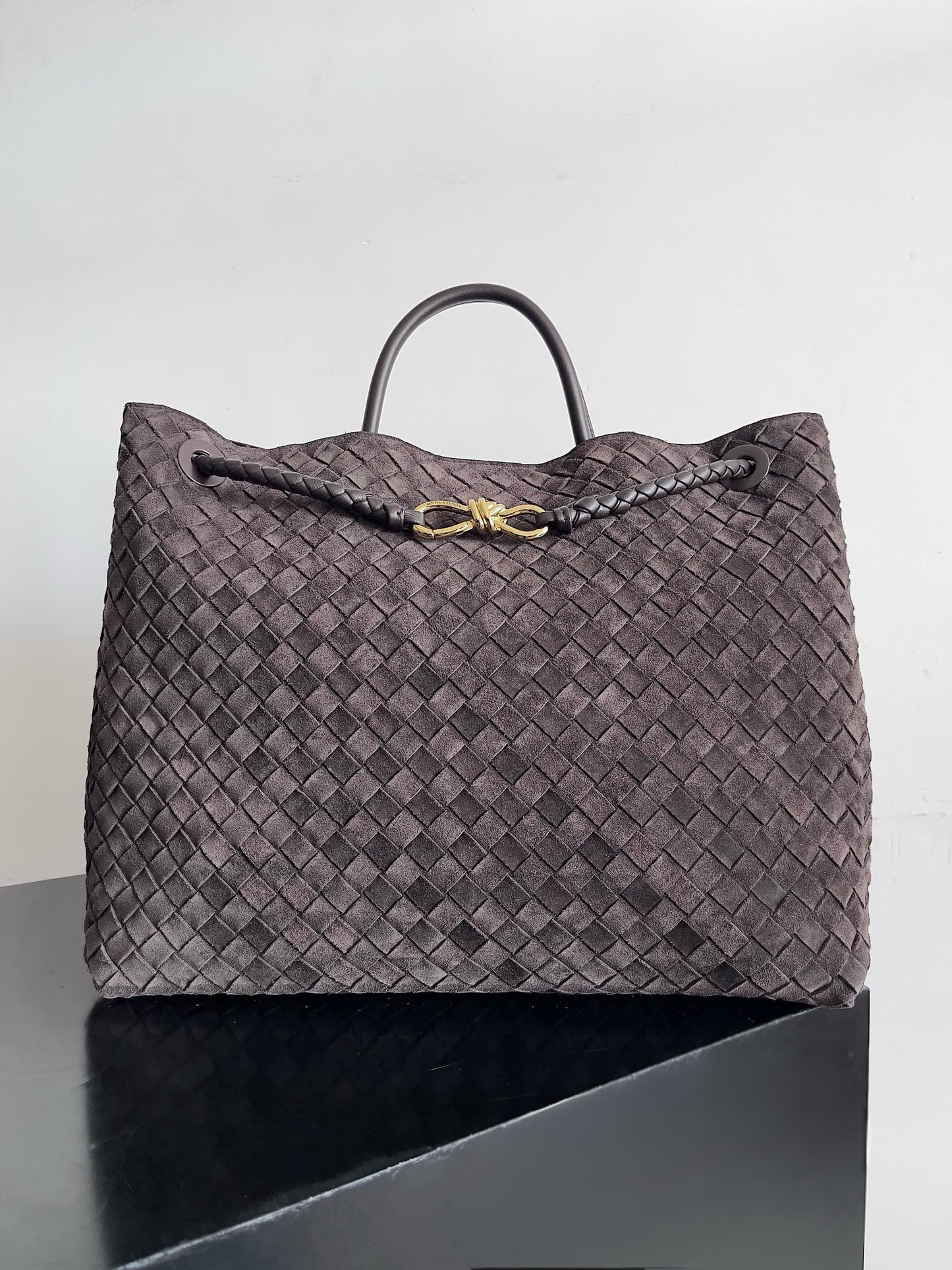 Large Andiamo Bag #9918 Suede Chocolate
