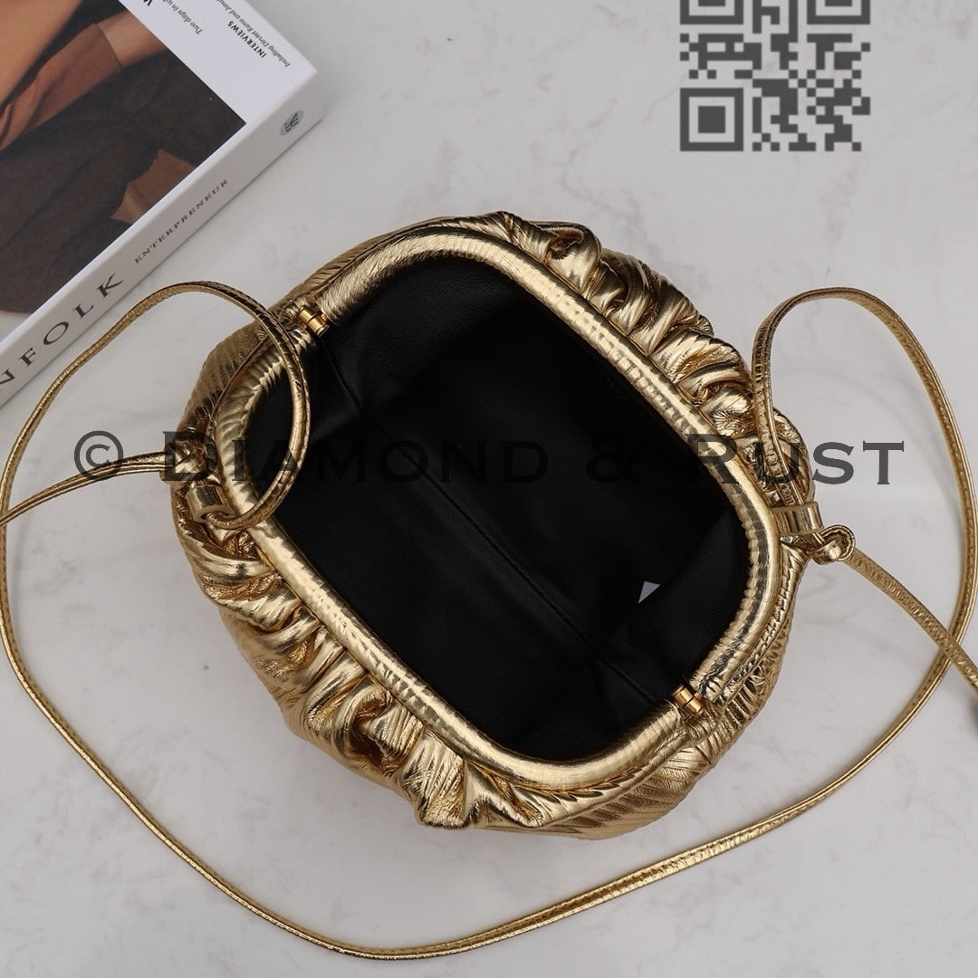 Mini Pouch Bag in Metallica #9032 Gold Line
