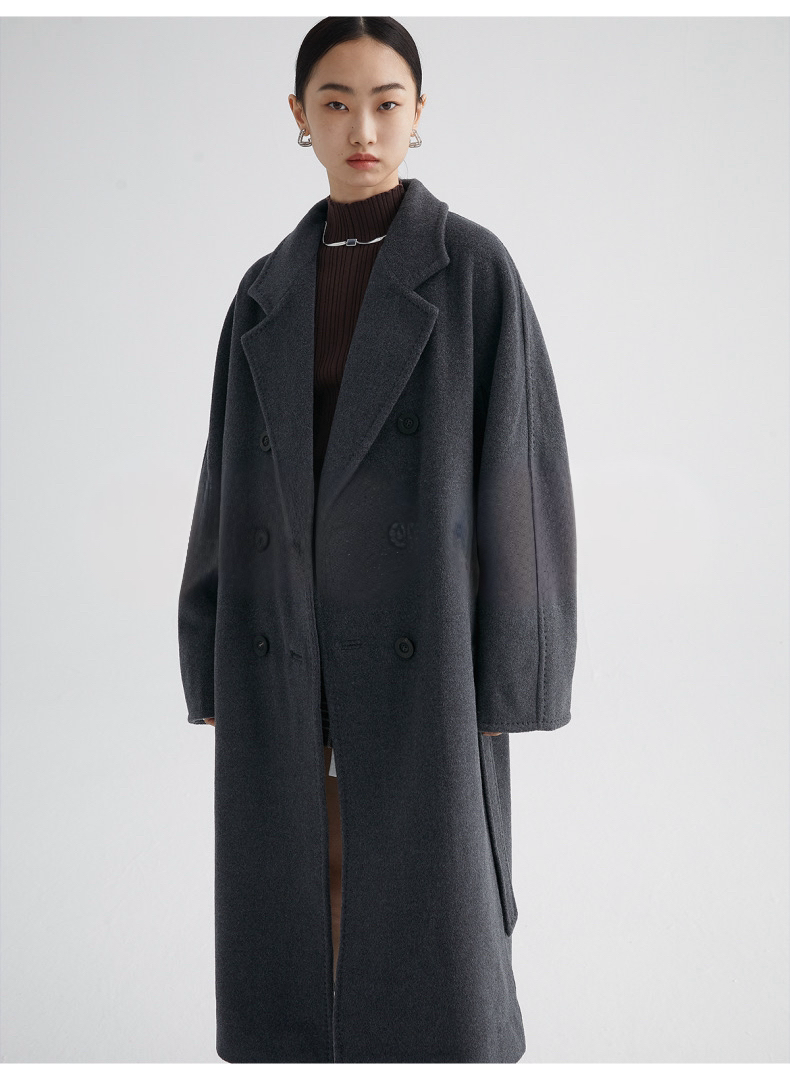Suri Wool Long Coat #101801 Dark Gray