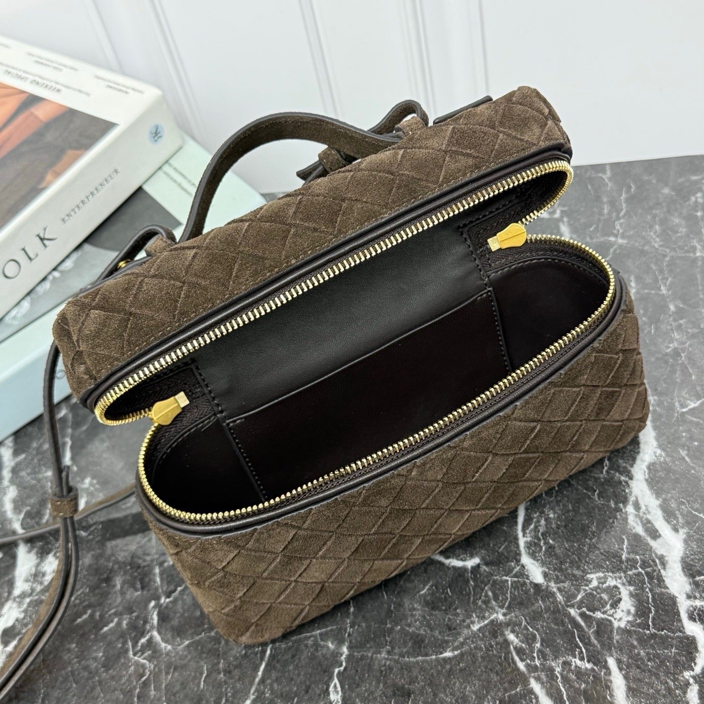 Vanity Crossbody Bag #2280 Chocolate Suede