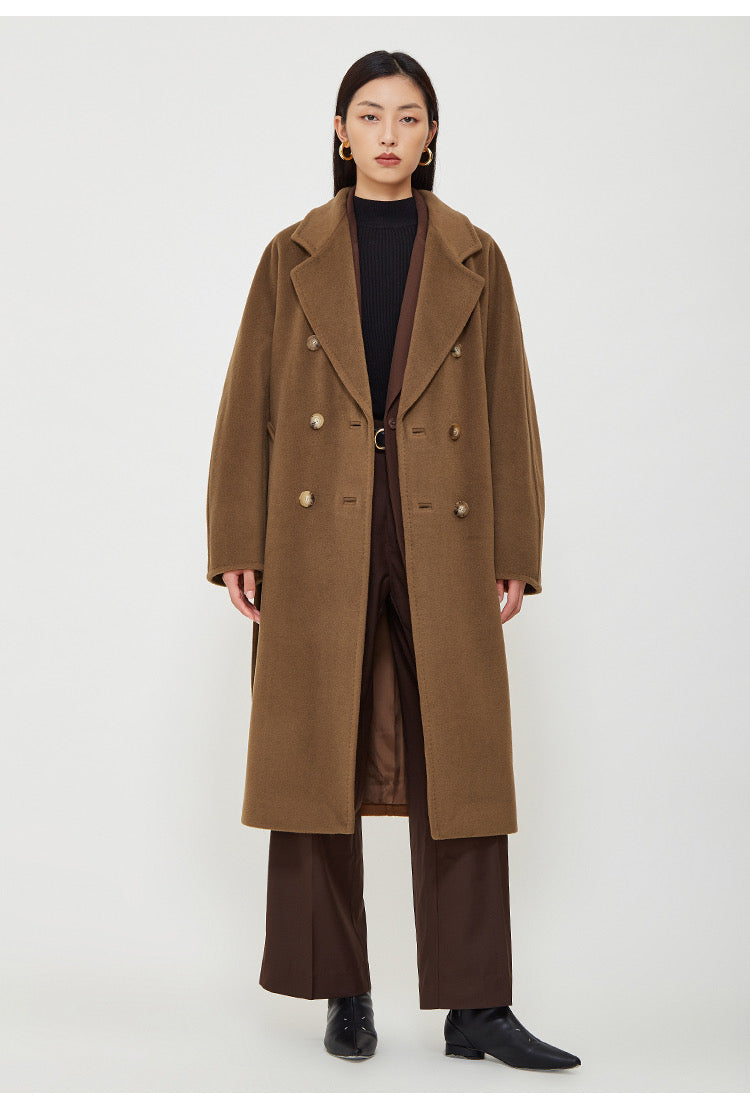 Suri Wool Long Coat #101801 Tobacco