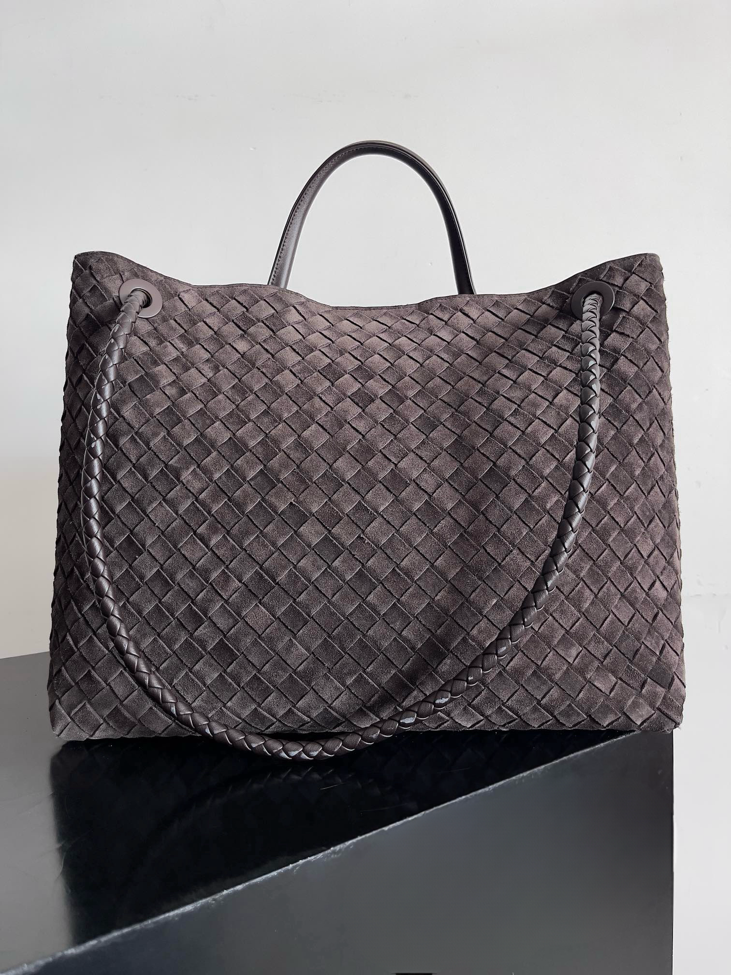 Large Andiamo Bag #9918 Suede Chocolate