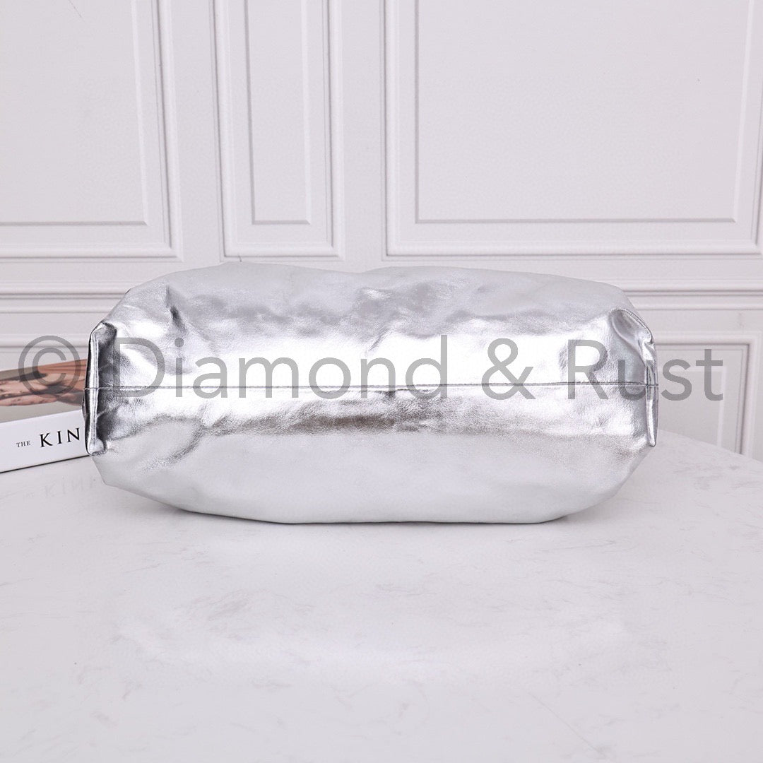 Large Pouch Clutch #9028 Silver
