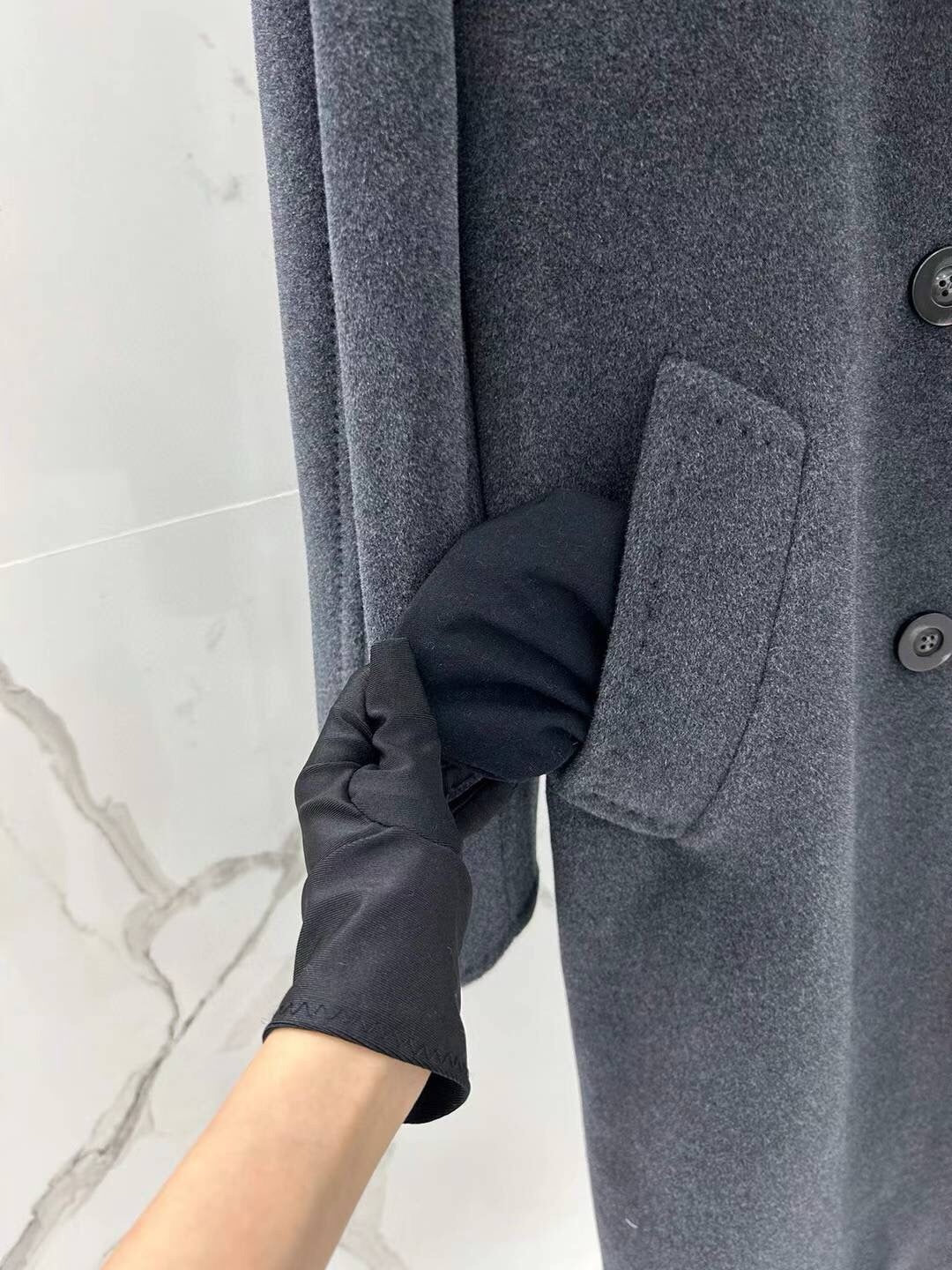 Suri Wool Long Coat #101801 Dark Gray