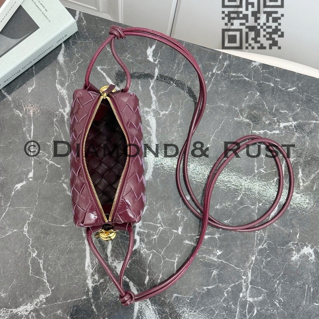 High Shine Mini Loop Camera Bag #2278 Wine Red