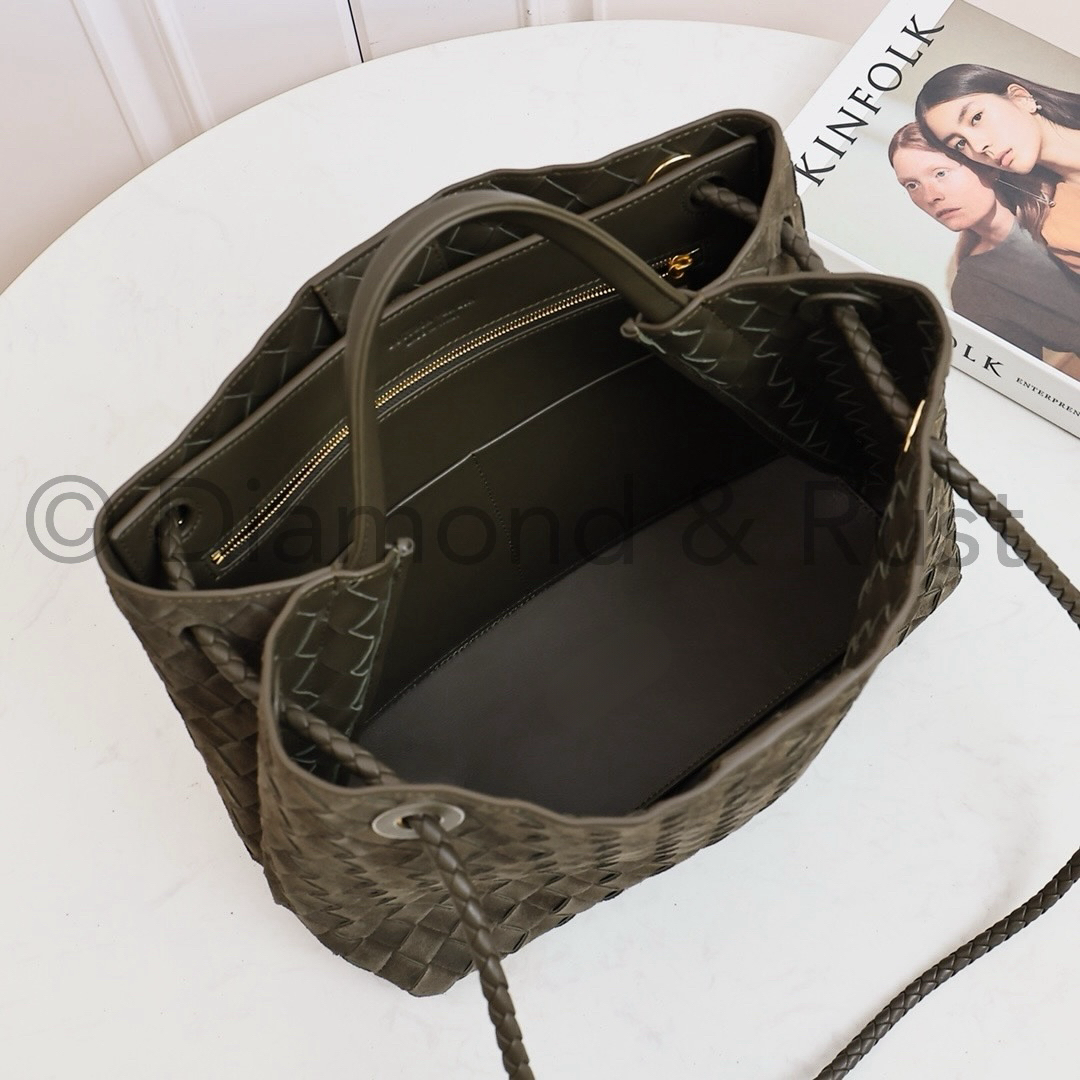 Medium Andiamo Bag #2261-1 Suede Mustard