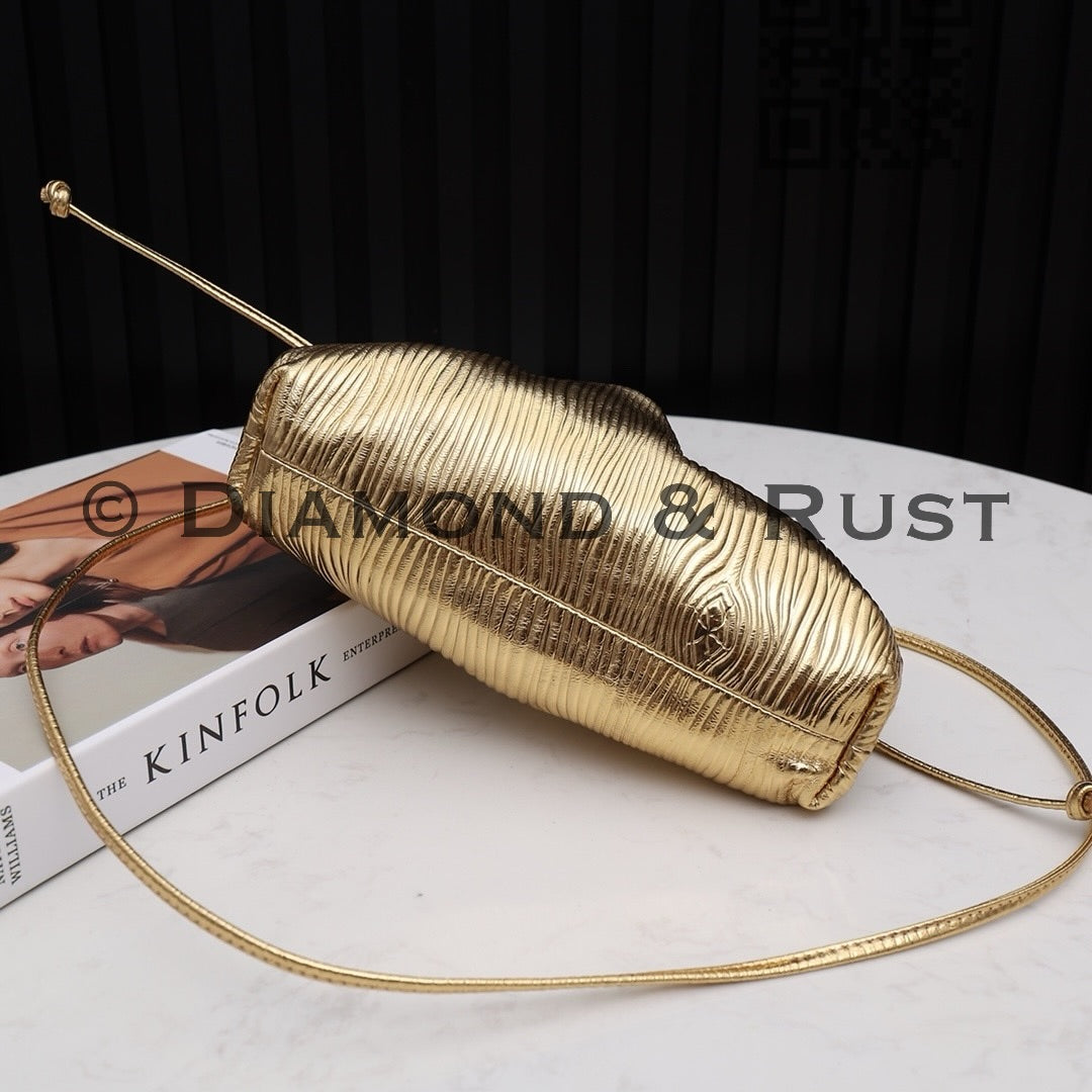 Mini Pouch Bag in Metallica #9032 Gold Line