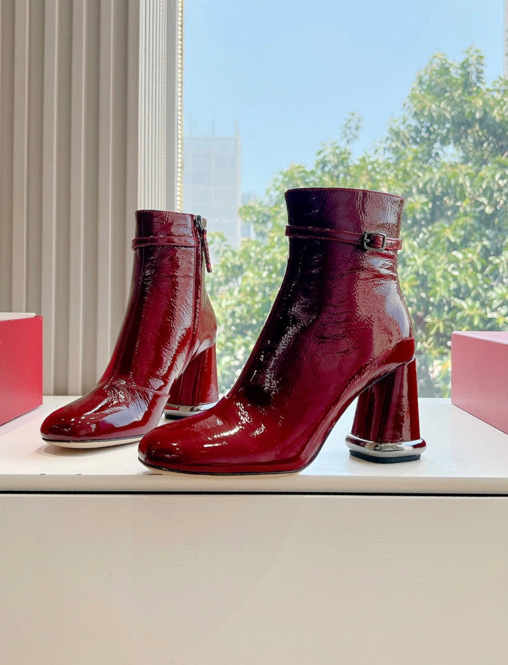 Round Toe Bootie in Patent Leather