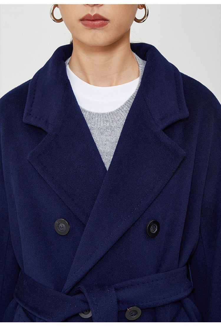 Suri Wool Long Coat #101801 Dark Blue