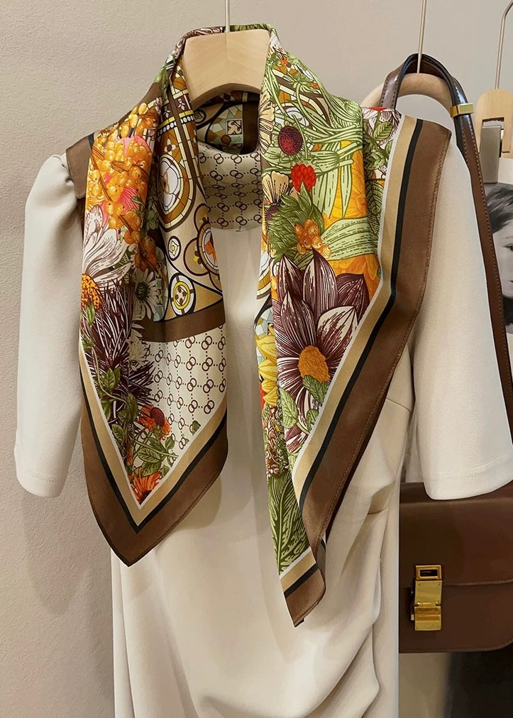 Pure Mulberry Silk Scarf – Lightweight 12 Momme Crepe, 70cm Square