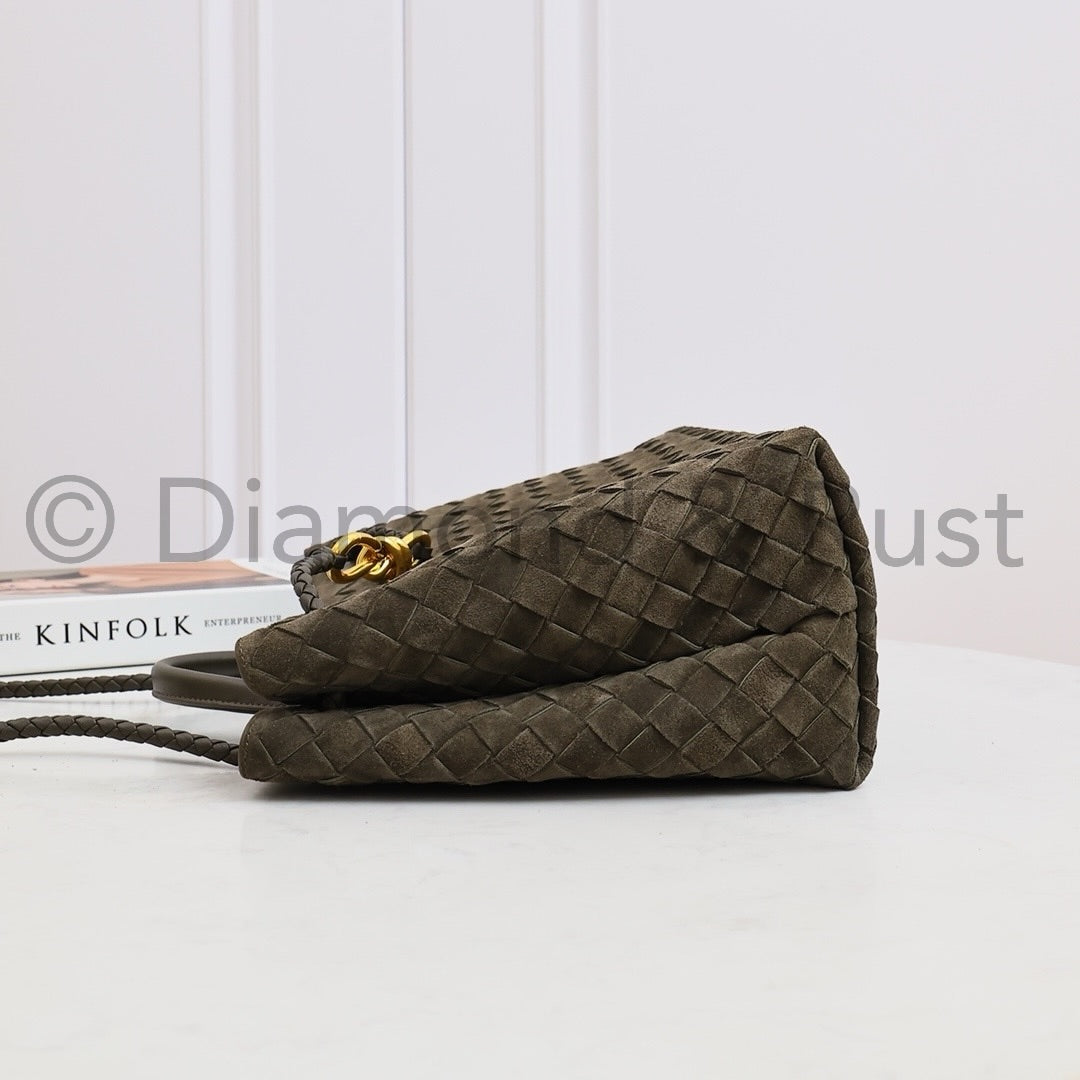 Medium Andiamo Bag #2261-1 Suede Mustard