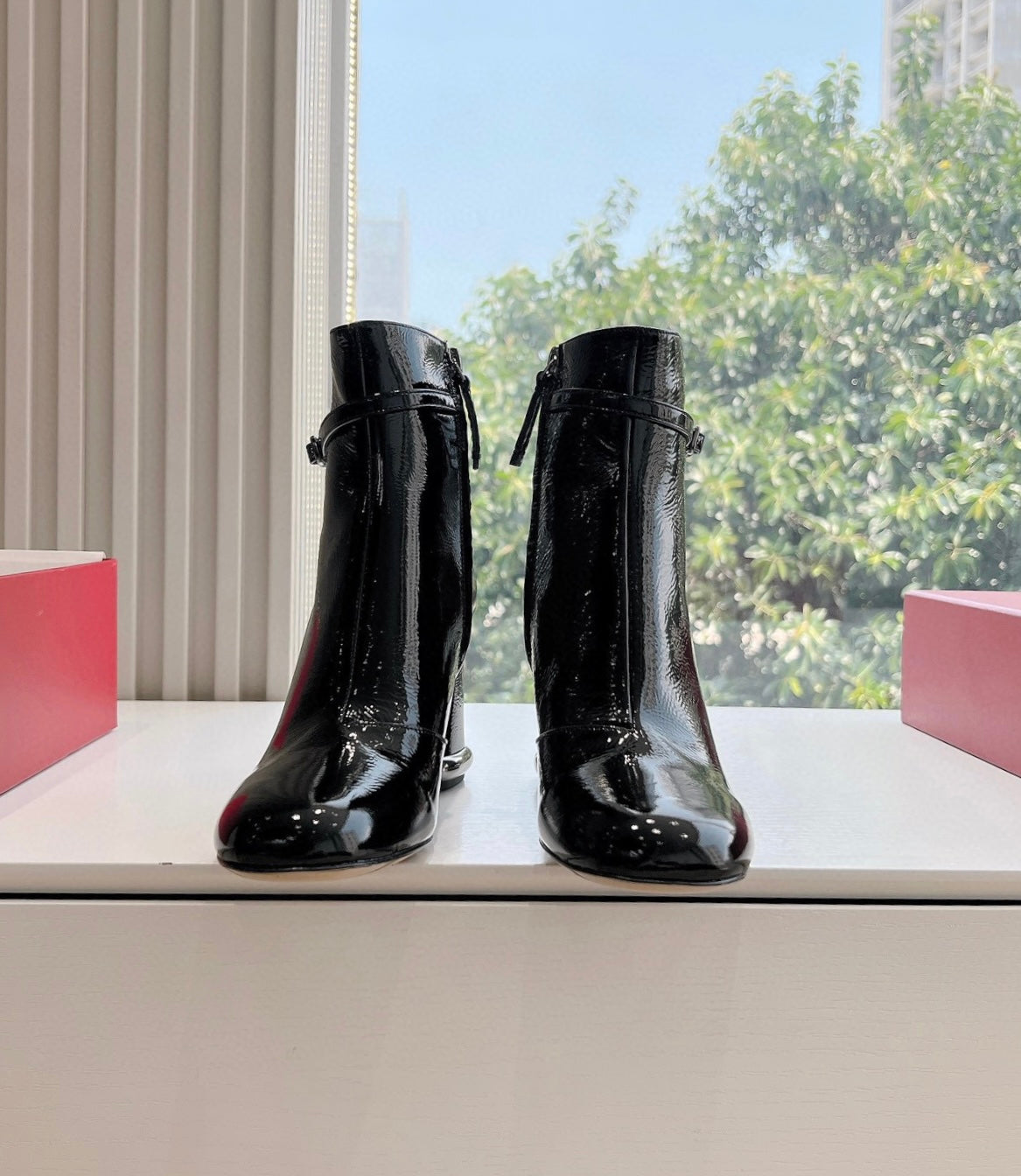 Round Toe Bootie in Patent Leather