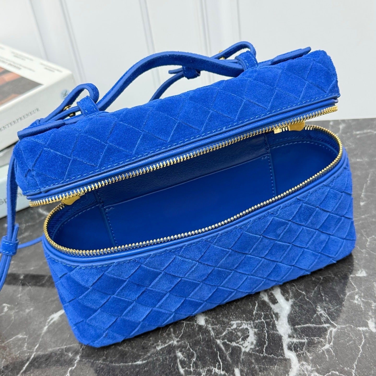 Vanity Crossbody Bag #2280 Blue Suede