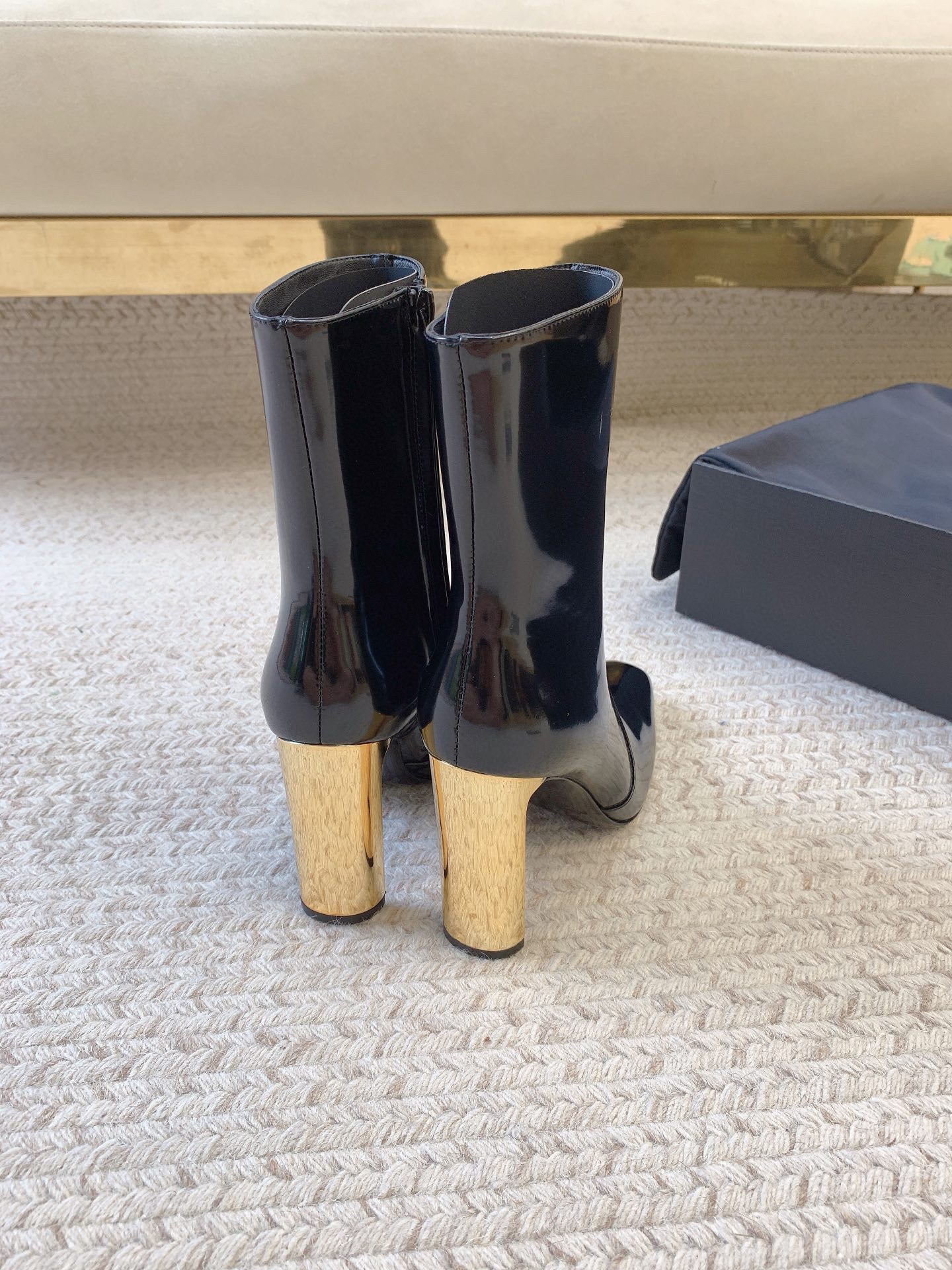 SS24 Metal Heel High Heel High Shine Boots