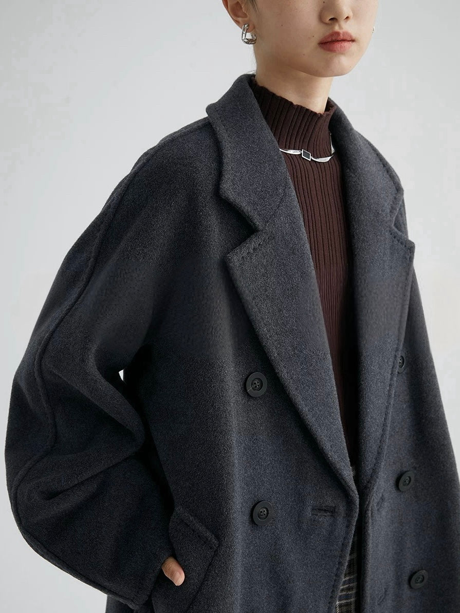 Suri Wool Long Coat #101801 Dark Gray