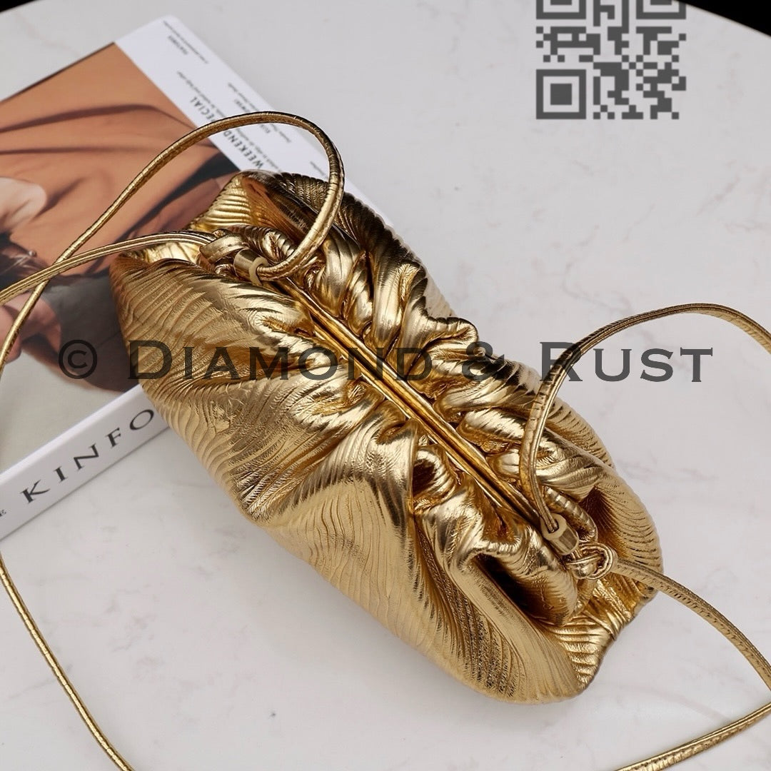 Mini Pouch Bag in Metallica #9032 Gold Line