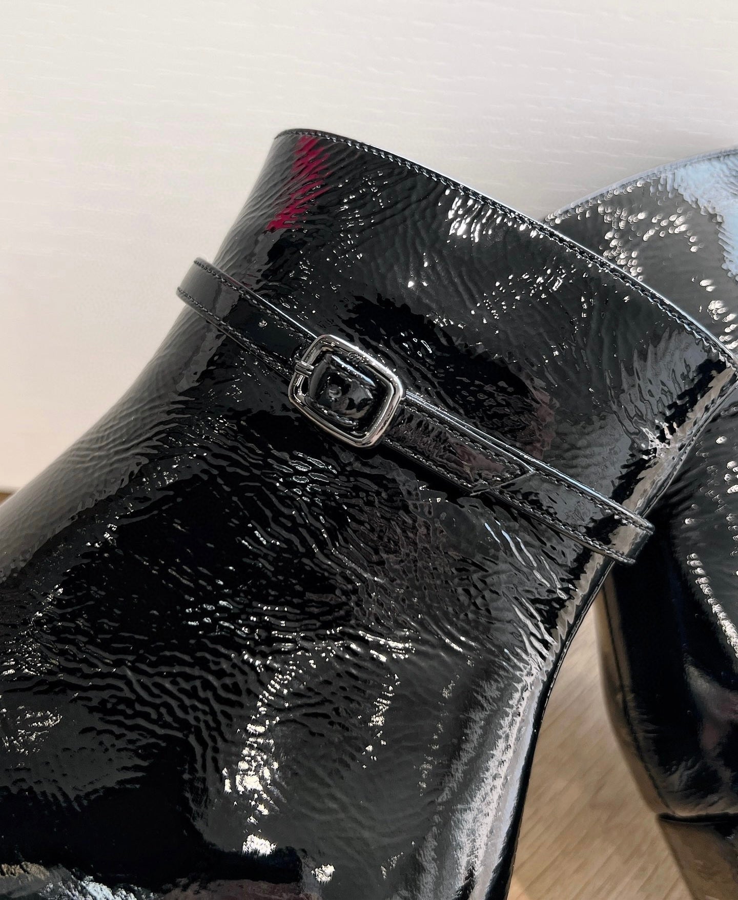 Round Toe Bootie in Patent Leather