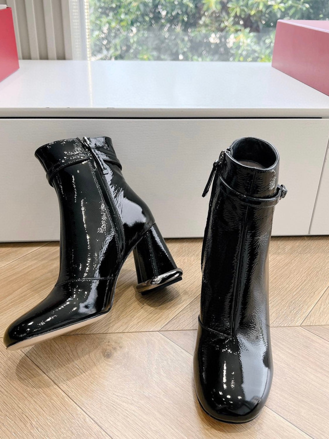 Round Toe Bootie in Patent Leather