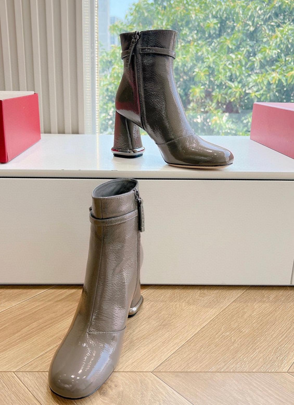 Round Toe Bootie in Patent Leather