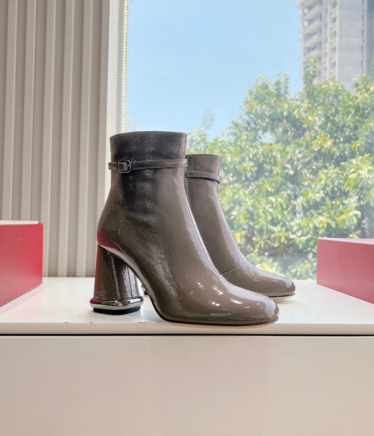 Round Toe Bootie in Patent Leather