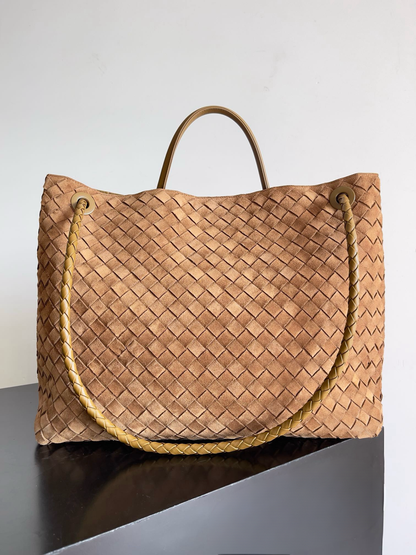 Large Andiamo Bag #9918 Suede Brown