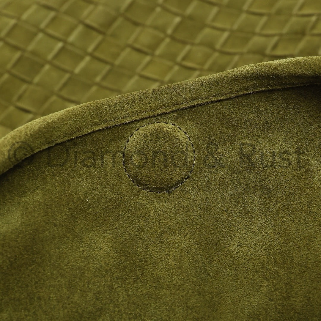Large Hop Shoulder Bag #2269-1 Olive Suede